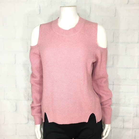 Lucky Brand Sweaters - Lucky Brand Pink Cold Shoulder Knit Sweater M